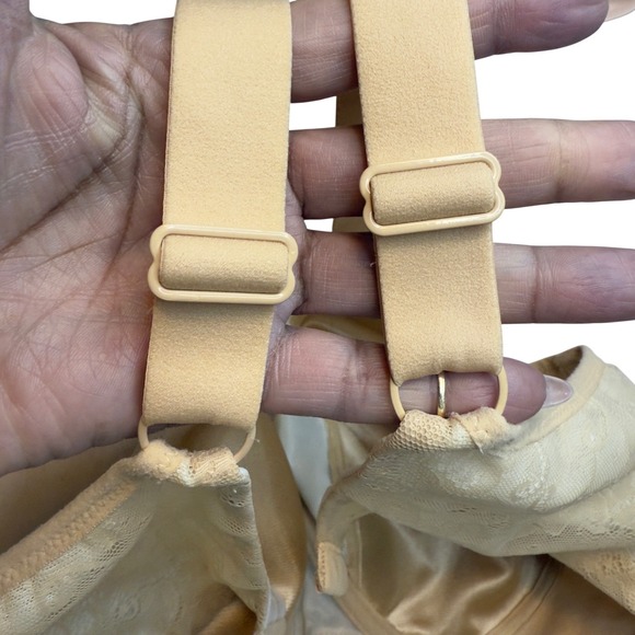 Goddess Yvette Bra GD6750SAD Full Figure Full Coverage Satin Jacquard 38J Beige - Picture 7 of 11